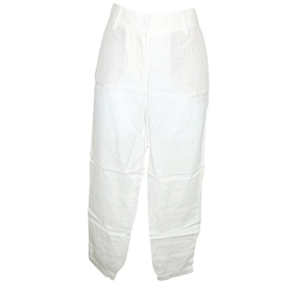 Aritzia Babaton Pants Straight Skinny Leg cuffed ankle Off white Tapered Trouser - Picture 2 of 16